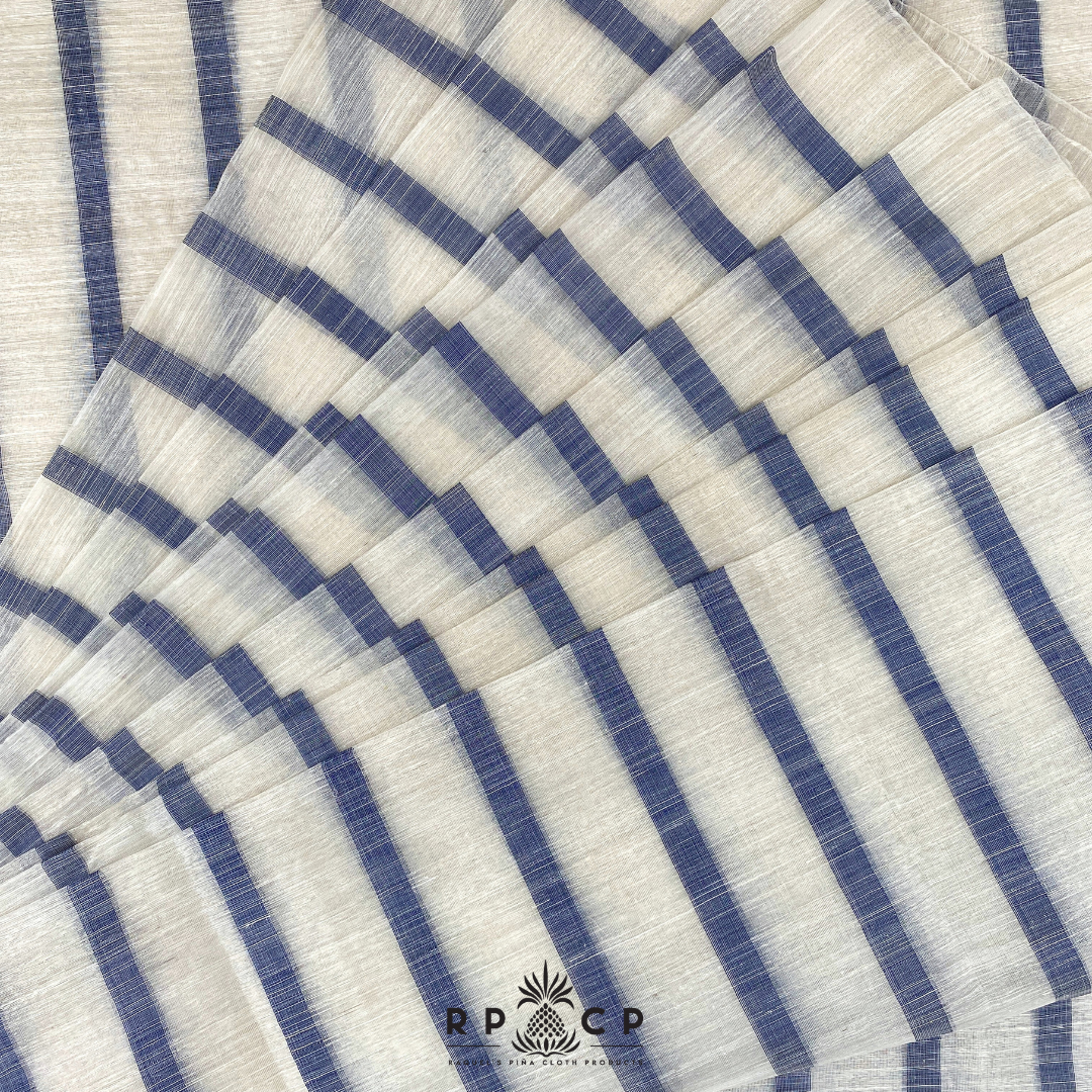 Thick Indigo Stripes Piña Seda