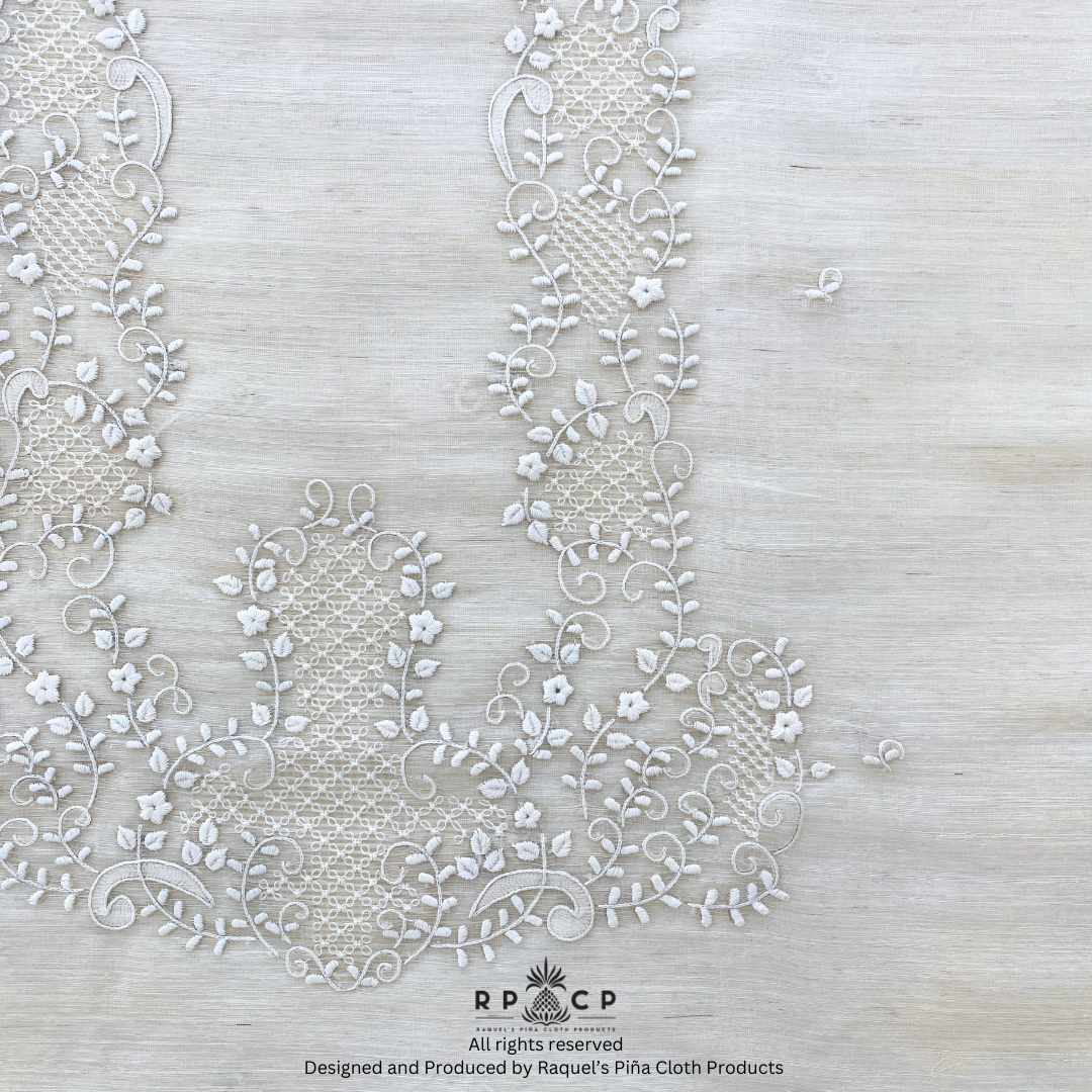 PIÑA SEDA HAND EMBROIDERED BARONG MATERIAL (HALF OPEN)