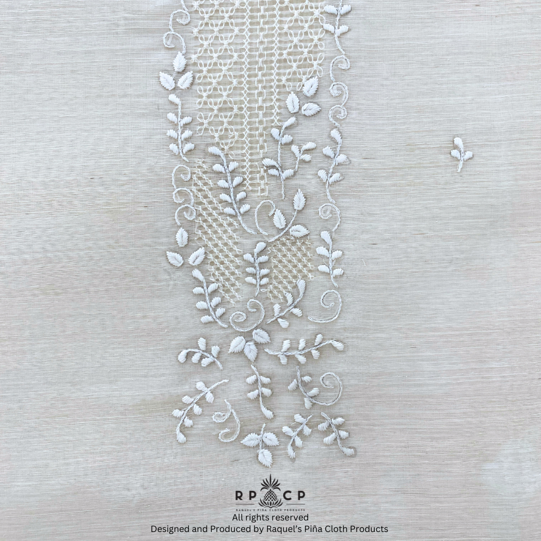 PIÑA SEDA HAND EMBROIDERED BARONG MATERIAL (FULL OPEN)