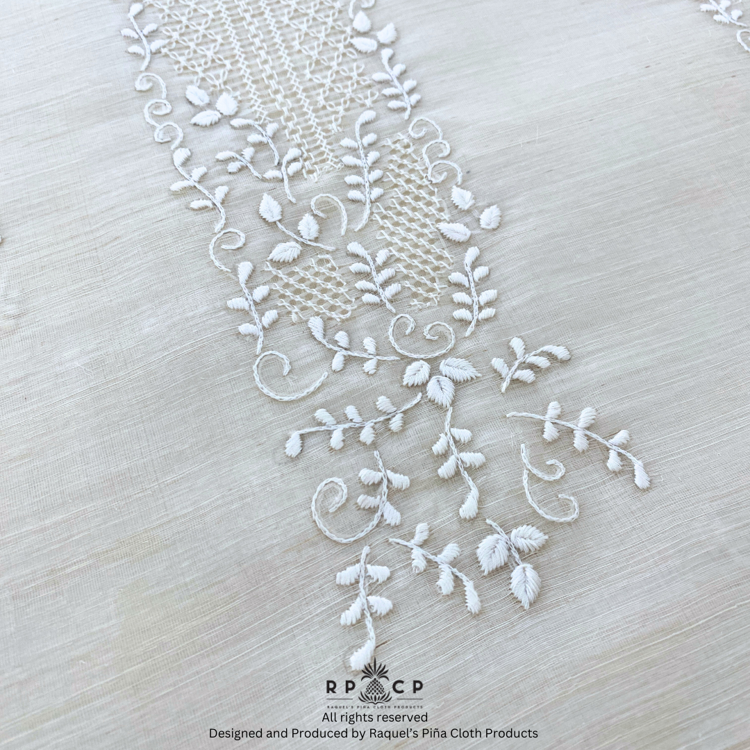 PIÑA SEDA HAND EMBROIDERED BARONG MATERIAL (FULL OPEN)