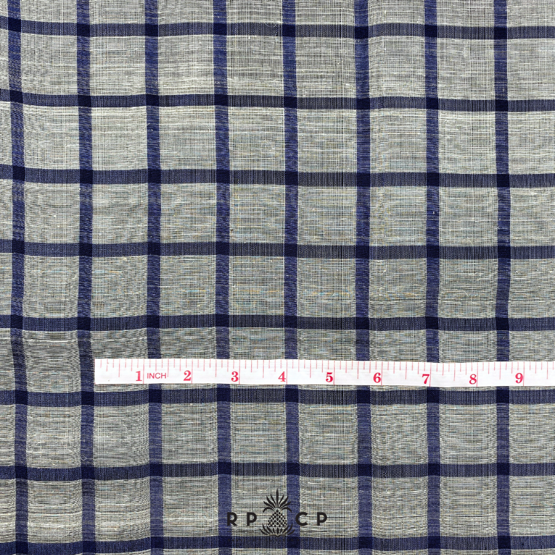 Checkered Piña Fabric (Indigo)