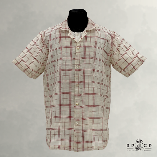 CHECKERED PIÑA BARONG SHORT SLEEVES