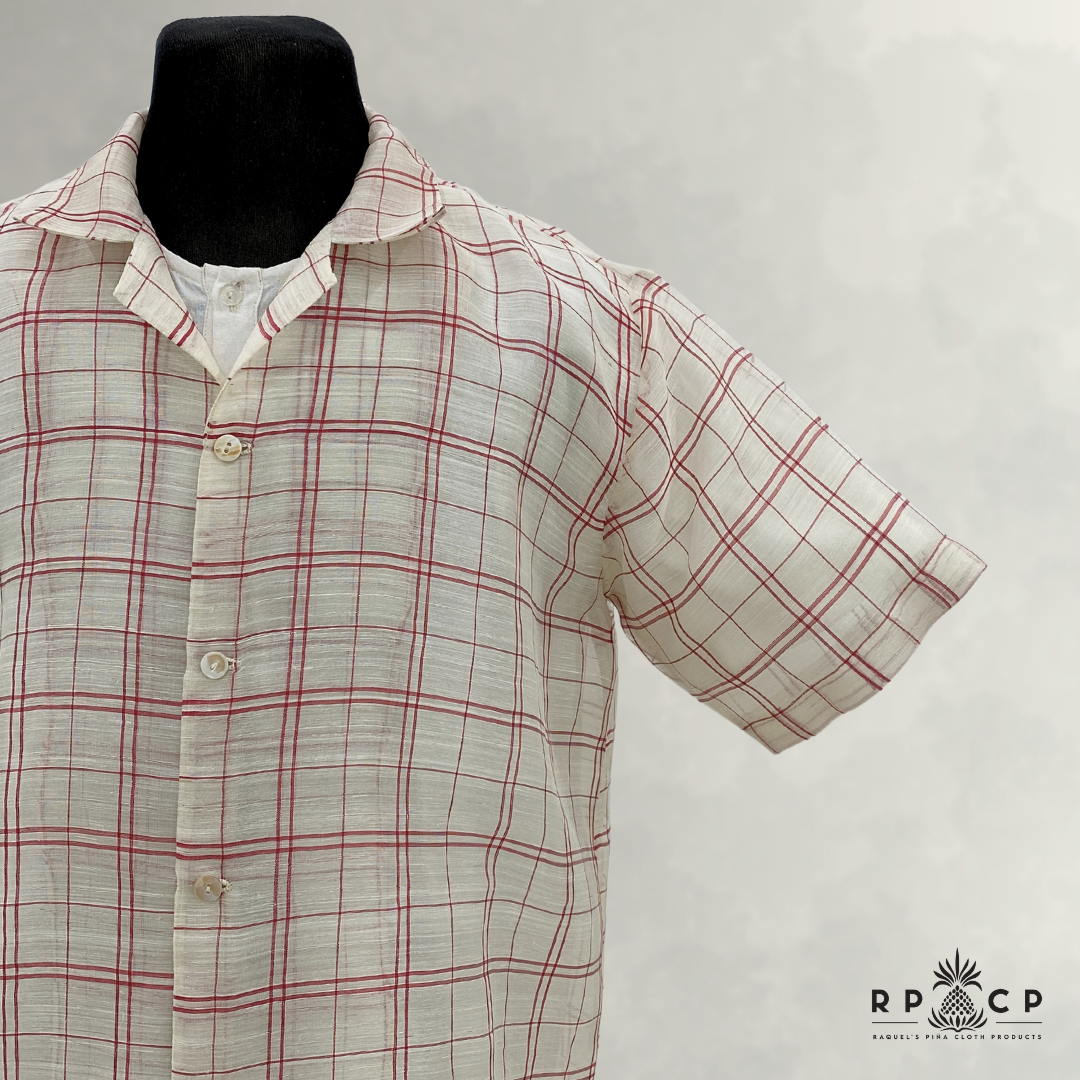 CHECKERED PIÑA BARONG SHORT SLEEVES