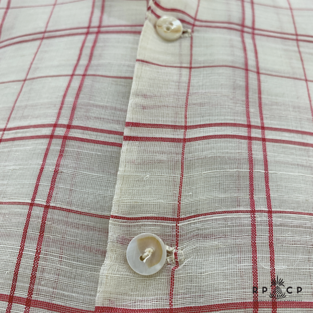 CHECKERED PIÑA BARONG SHORT SLEEVES