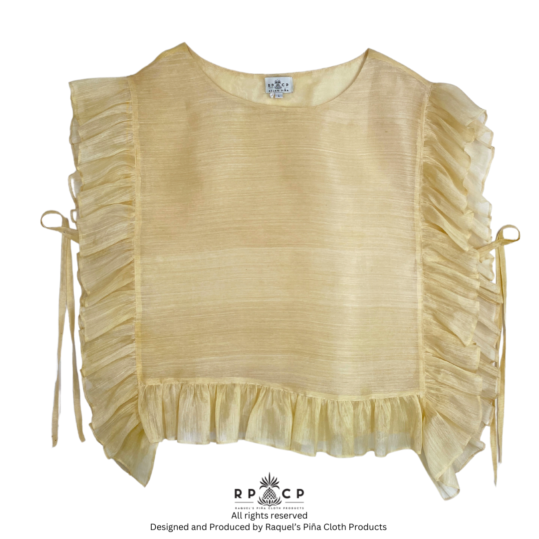 PIÑA PONCHO (TALISAY YELLOW DYED)
