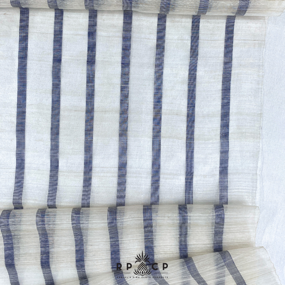 Thick Indigo Stripes Piña Seda