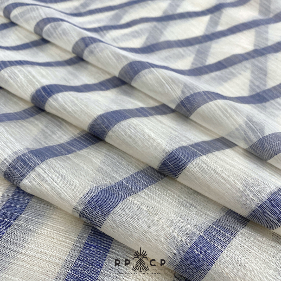 Thick Indigo Stripes Piña Seda