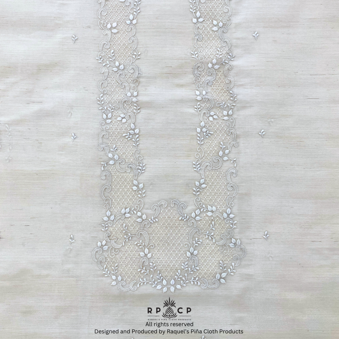 PIÑA SEDA HAND EMBROIDERED BARONG MATERIAL (HALF OPEN)