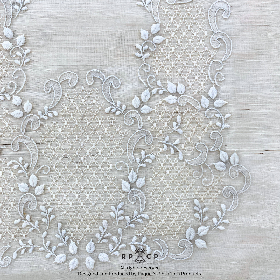 PIÑA SEDA HAND EMBROIDERED BARONG MATERIAL (HALF OPEN)