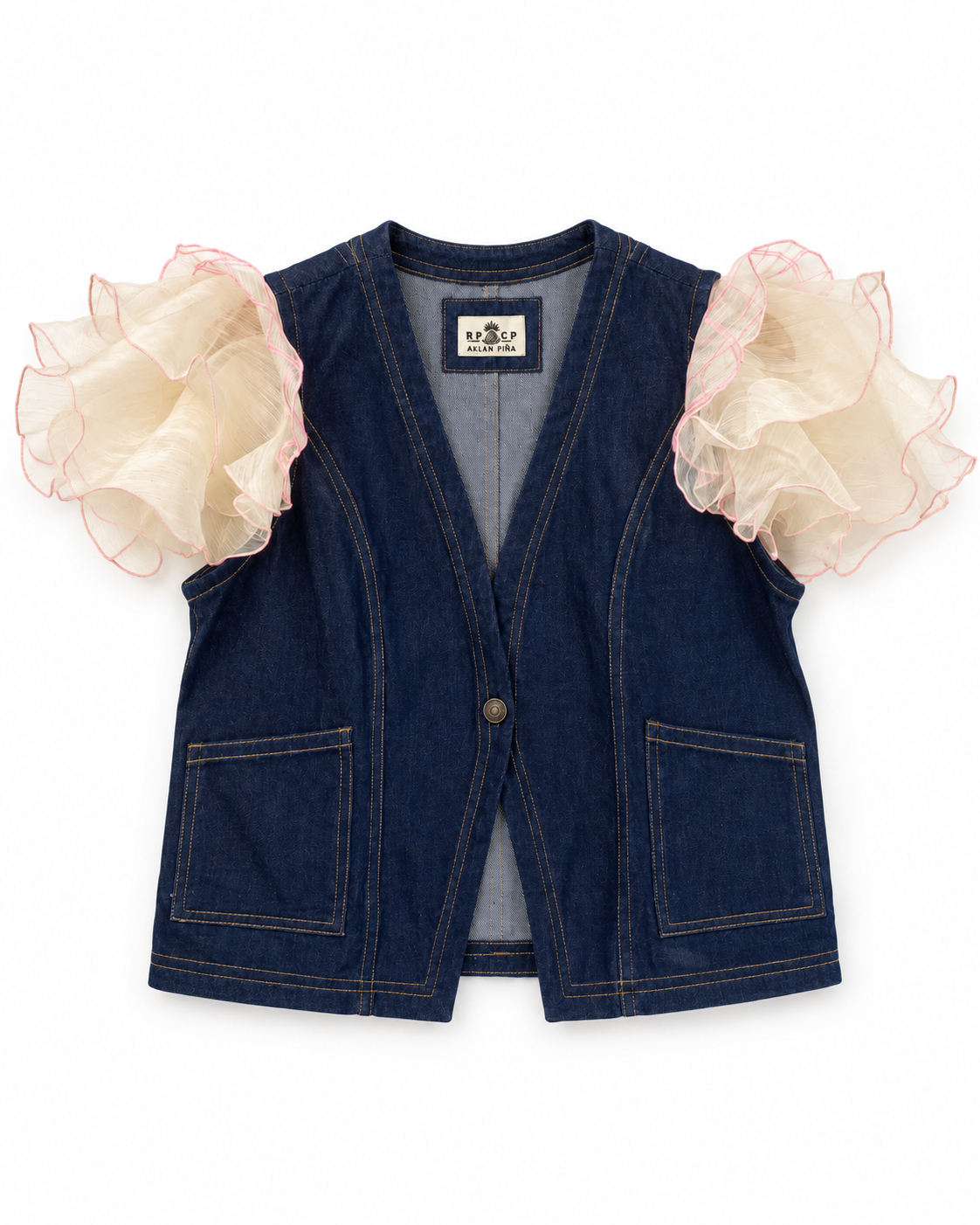 PIÑA DENIM KIMONA VEST
