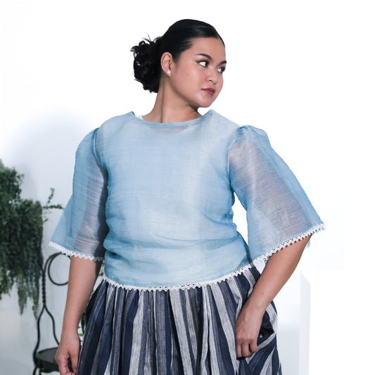 Indigo Piña Kimona (Short Sleeves)