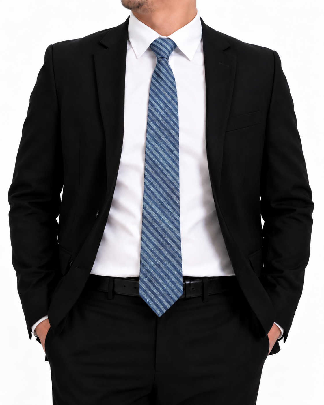 PIÑA NECKTIE (Indigo Stripe)
